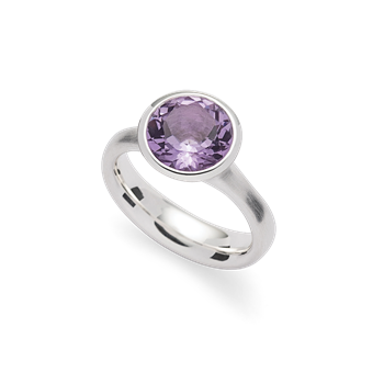 925/- ring, rhodium-pl., mat/pol., amethyst 3,2ct, von Bastian Inverun