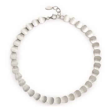 925/- Collier, rhodineret, mat, 45 + 3cm, von Bastian Inverun