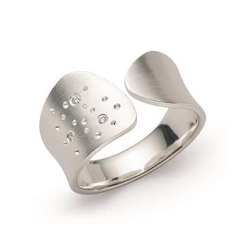 925/- Ring, rhodineret, mat, Dia. 0,03ct W-SI, von Bastian Inverun