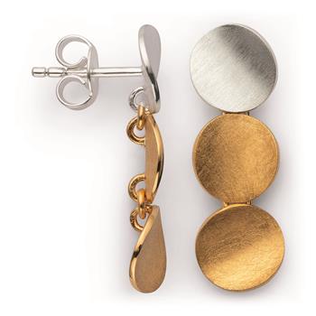 925/- Ørestikker, delvist forgyldt, rho. mat/mat, von Bastian Inverun