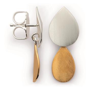 925/- Ørestikker, delvist forgyldt, rho. mat/mat, von Bastian Inverun