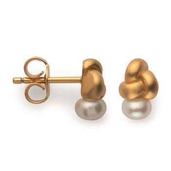 925/- Ørestikker, fg, mat, kulturperle 0,93ct, von Bastian Inverun