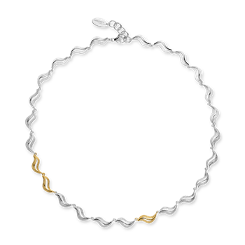 925/-collier, delvist forgyldt, mat/pol, 45+ 3 cm, von Bastian Inverun