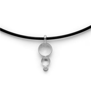 925/- vedhæng, børstet/poleret, dia. 0,02ct W-SI, von Bastian Inverun