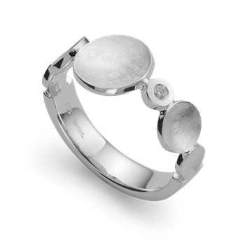 925/- ring, rh, matt/pol, dia. 0,02ct W-SI, von Bastian Inverun