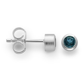 925/ørestikker, satin mat, topaz london blå0,26ct, von Bastian Inverun