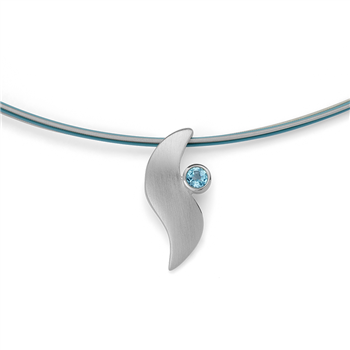 925/vedhæng, rh, satin mat, blå topas 0,14ct, von Bastian Inverun