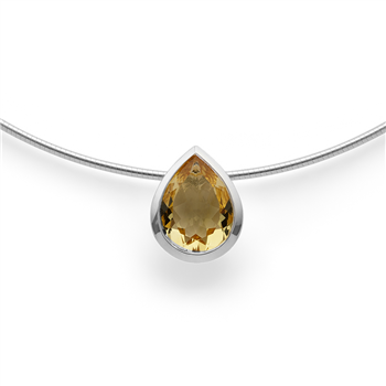 925/-vedhæng, rh, pol, champagnekvarts 5,58ct, von Bastian Inverun