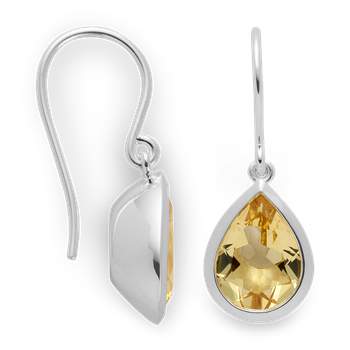 925/- øreringe, poleret, champagnekvarts 5,34ct, von Bastian Inverun