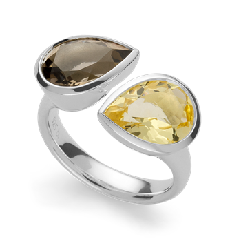 925/- ring, rh, kvarts champagne 2,74 ct, røg 2,94, von Bastian Inverun