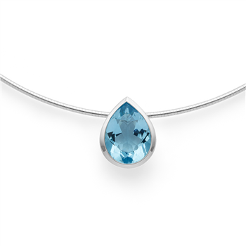 925/- vedhæng, poleret, blå topas 5,76 ct, von Bastian Inverun