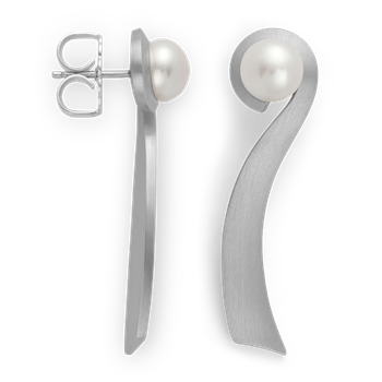 925/earstuds, rh, matte, kultur perler 5,62ct, von Bastian Inverun