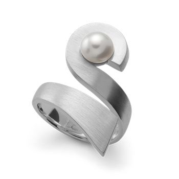 925/-ring, rh, mat, kultur perle 2,15 ct, von Bastian Inverun