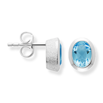 925/- Ørestikker blå topas 1,26ct. Mat/pol, von Bastian Inverun
