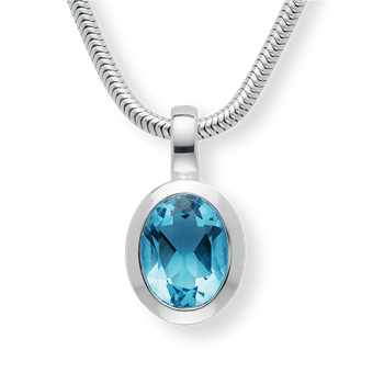 925/- Vedhæng blå topas 1,48ct. Mat/pol, von Bastian Inverun