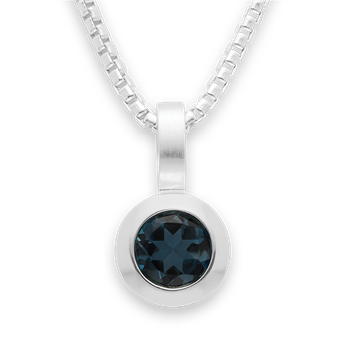 925/- Vedhæng blå topas 0,83ct. Mat/pol, von Bastian Inverun