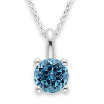 925/- Rh Vedhæng blå topas 1,47ct. Poleret, von Bastian Inverun