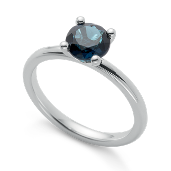 925/- Rh Ring blå topas 1,50,ct poleret, von Bastian Inverun