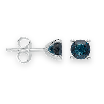925/- Ørestikker blå topas 1,20ct. Poleret, von Bastian Inverun