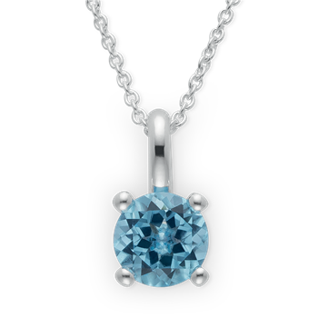 925/- Rh Vedhæng blå topas 0,97ct. Poleret, von Bastian Inverun