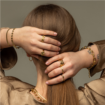 Ring med fin tektur i forgyldt stål SNEAK PEAK - 50, von Blicher Fuglsang