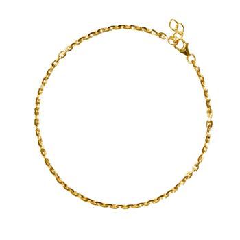 14kt Anker Facet Armbånd eller Halskæde-udført i 0,8mm tråd og bredde på 2,95 mm 38cm, von San - Links of Joy