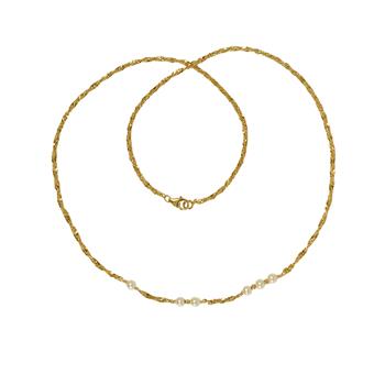 14kt halskæde med ferskvandsperler 45cm, von San - Links of Joy