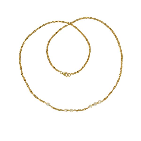 14kt halskæde med ferskvandsperler 45cm, von San - Links of Joy