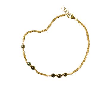 18kt armbånd og halskæde med Sorte Ferskvandsperler 50cm, von San - Links of Joy