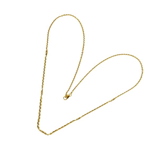 Halskæde i forløb - 14kt guld med Facetterede Antracit Diamanter 45cm, von San - Links of Joy