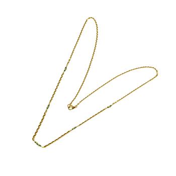 Halskæde i forløb - 14kt guld med Facetterede Grøn/Blålige Diamanter 50cm, von San - Links of Joy