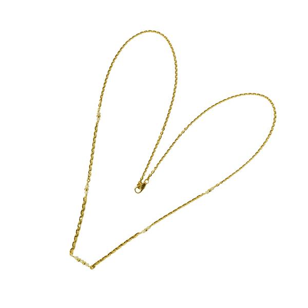 Halskæde i forløb - 14kt guld med Facetterede Hvide  Diamanter 38cm, von San - Links of Joy