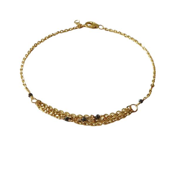 Armbånd & halskæde i 18kt guld med facetteret diamanter 19+1cm, von San - Links of Joy