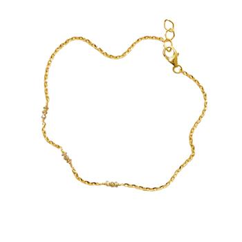 Armbånd eller halskæde i 18kt guld med Facetterede Antracit Diamanter 38cm, von San - Links of Joy