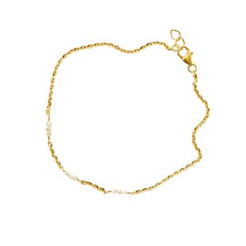 Armbånd eller halskæde i 18kt guld med Facetterede Hvide Diamanter 38cm, von San - Links of Joy