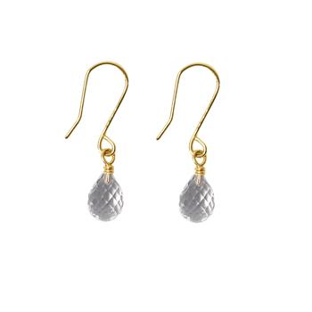 14K Earrings w.Faceted Mountain Crystal 14karat , von San - Links of Joy
