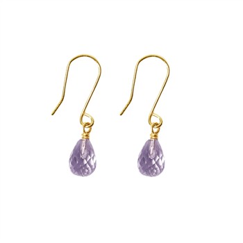 14K Earrings w.Faceted Pink Amethyst 14 karat, von San - Links of Joy