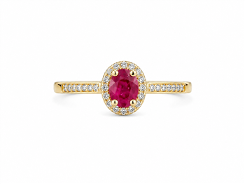 Ring 14 karat PETIT rubin med brillanter 0,06 carat WSI, von L&G