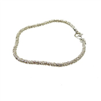 3mm Rævekæde/Twistet i Blank Sterlingsølv Armbånd & Halskæde 50cm, von San - Links of Joy
