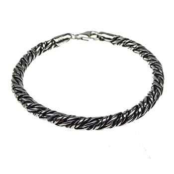 4,5 mm Fuchskette / Gedreht in leicht oxidiertem Sterlingsilber, Armband & Halskette Letox. 18-60 cm, von San - Links of Joy.