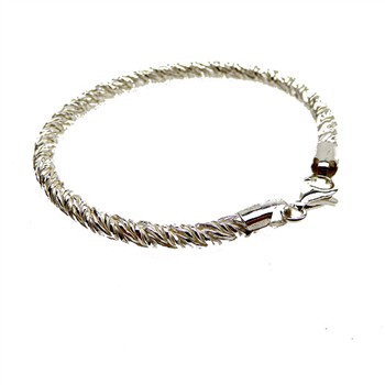 4,5mm Rævekæde/Twistet i Blank Sterlingsølv Armbånd & Halskæde 45cm, von San - Links of Joy