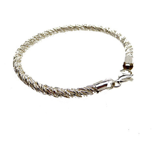 4,5mm Rævekæde/Twistet i Blank Sterlingsølv Armbånd & Halskæde 19cm, von San - Links of Joy