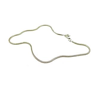 1,3mm Rævekæde i Blank Sterlingsølv -Armbånd & Halskæde 16 cm, fra San - Links of Joy