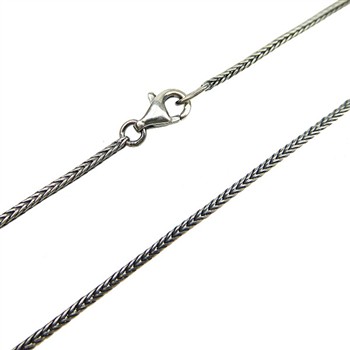 1,3mm Rævekæde i Let Oxyderet Sterlingsølv Armbånd & Halskæde 60cm, von San - Links of Joy