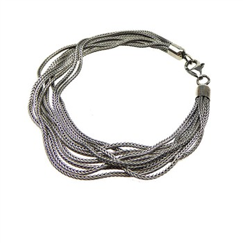 Armbånd & halskæde - 9 rk.Rævekæde - Letoxyderet 60cm, von San - Links of Joy