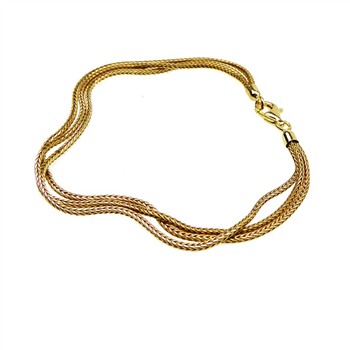 Armbånd & halskæde - 3 rk.Rævekæde - Forgyldt 60cm, von San - Links of Joy