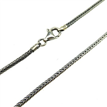 2,1mm Rævekæde i Let Oxyderet Sterlingsølv Armbånd & Halskæde 60cm, von San - Links of Joy