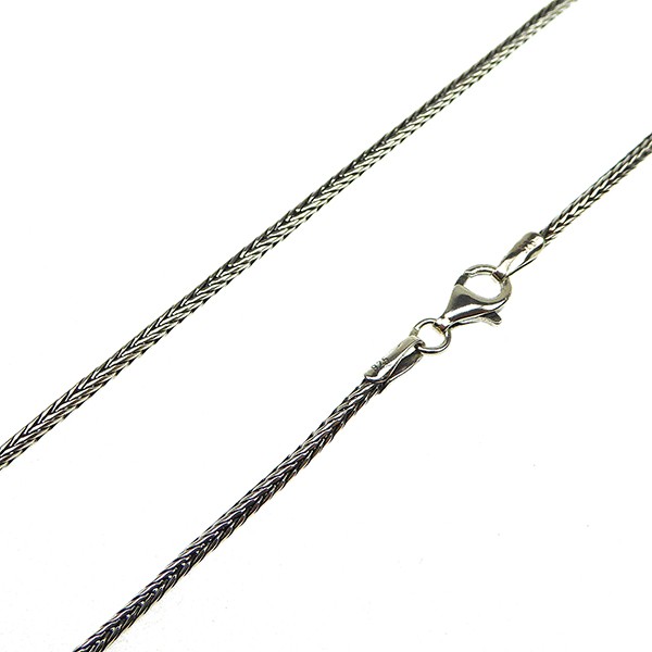 1,8mm Rævekæde i Let Oxyderet Sterlingsølv Armbånd & Halskæde Letoxyderet 18cm, von San - Links of Joy