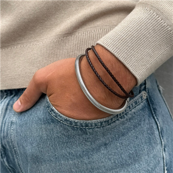 Kraftigt rundt herrearmbånd i stål - 20 cm langt, von Blicher Fuglsang