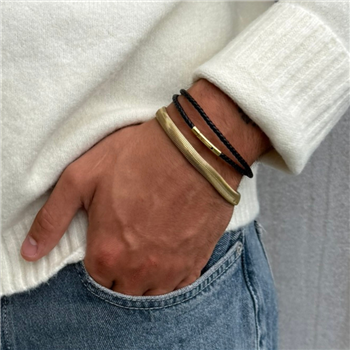 Bredt herrearmbånd i forgyldt stål - 20 cm langt, von Blicher Fuglsang